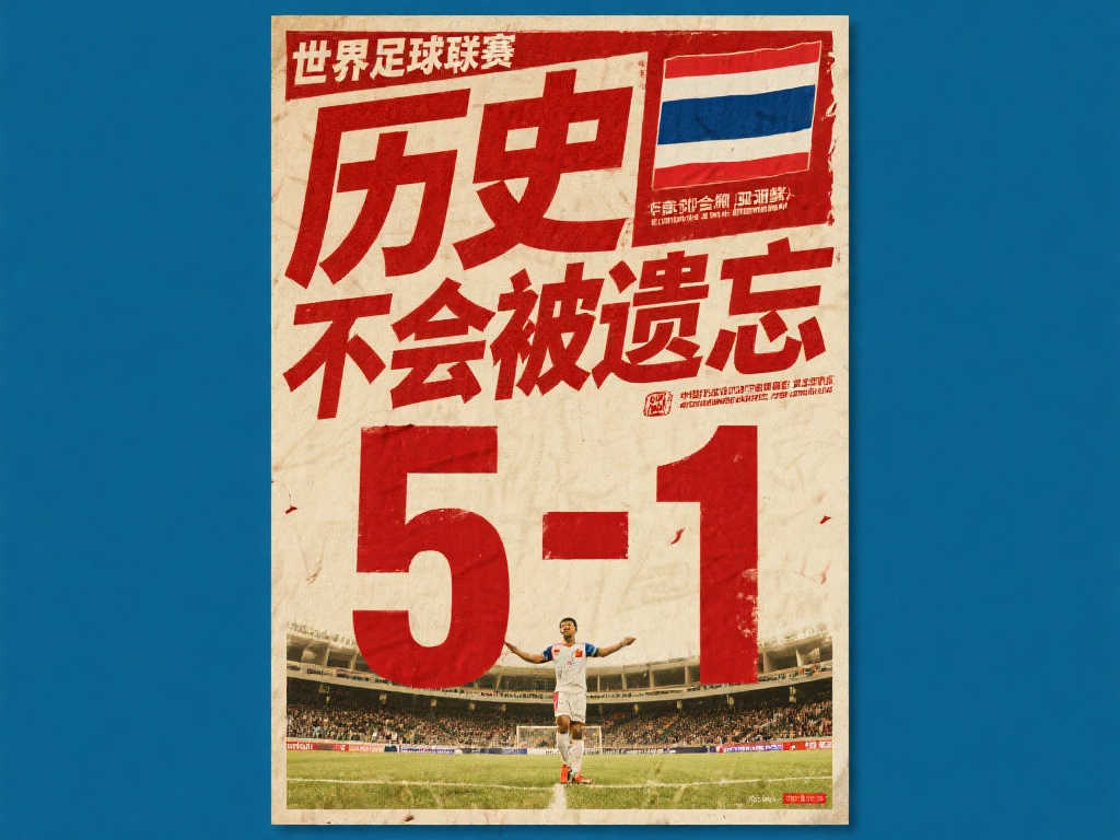 泰国队世预赛海报回顾历史，合肥5：1胜利再成焦点